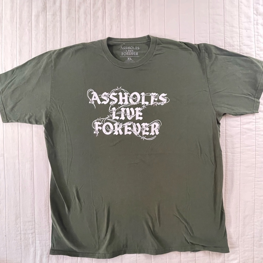 Assholes Live Forever Men's Olive Graphic Tee XL
